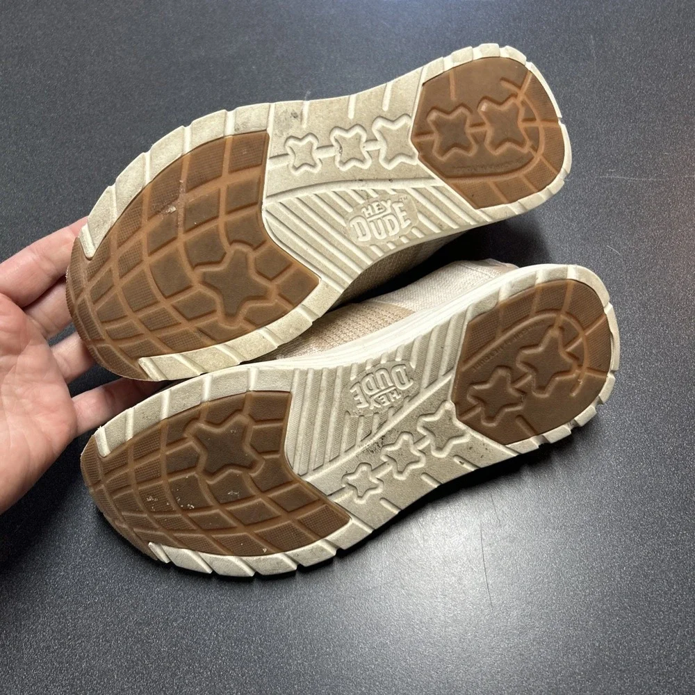 Hey Dude Women's Size 8 Beige Sirocco Crochet Mesh Slip-On Loafers Comfort